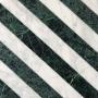 Matt white Carrara and green Alpi striped marble